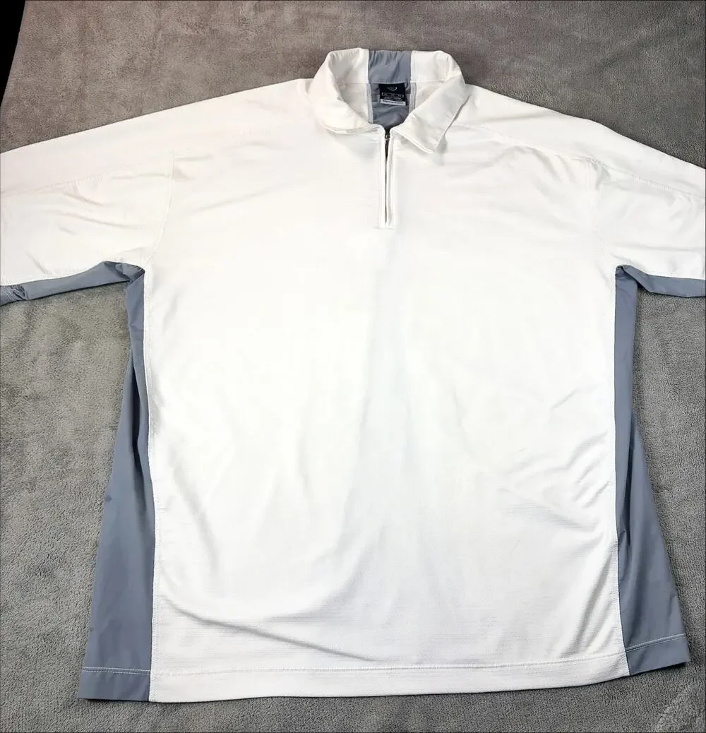 Vintage Nike Sphere React Shirt Mens XL White Gray 1/4 Zip Golf Made Taiwan 90s